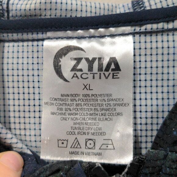 ZYIA Active Womens Evening Paradise Mesh Jacket Size XL Blue Green Full Zip Hood - Picture 4 of 12